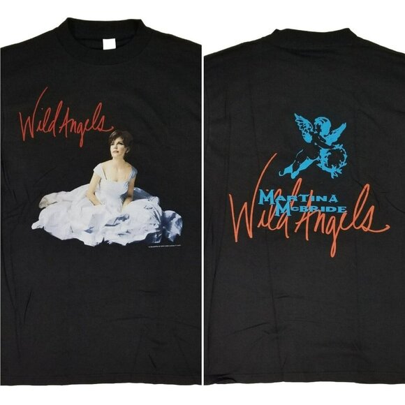 Vintage MARTINA MCBRIDE "Wild Angels" Concert Tour 1996 Double Sided T-Shirt L - Picture 1 of 8